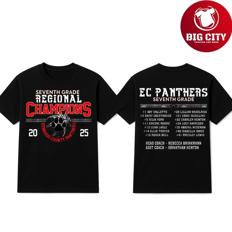 EC Panthers Seven Grade Regional Champions Two Sided Shirt