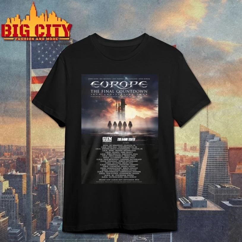 EUROPE The Final Countdown 40th Anniversary Tour 2026 shirt