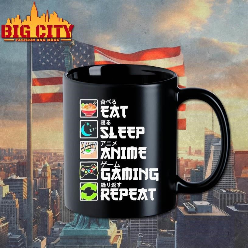 Eat Sleep Anime Gaming Repeat Gamer Shirt