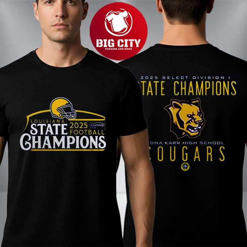 Edna Karr Cougars High School Select Division I State Champions Louisiana Two Sided Shirt