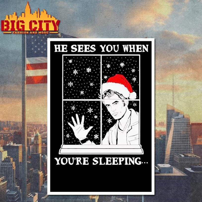 Edward Cullen Santa He Sees You When You’re Sleeping Shirt