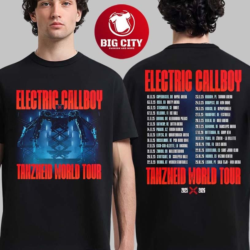 Electric Callboy Tanzeid World Tour 2025 2026 With Dates Back Two Sided Shirt