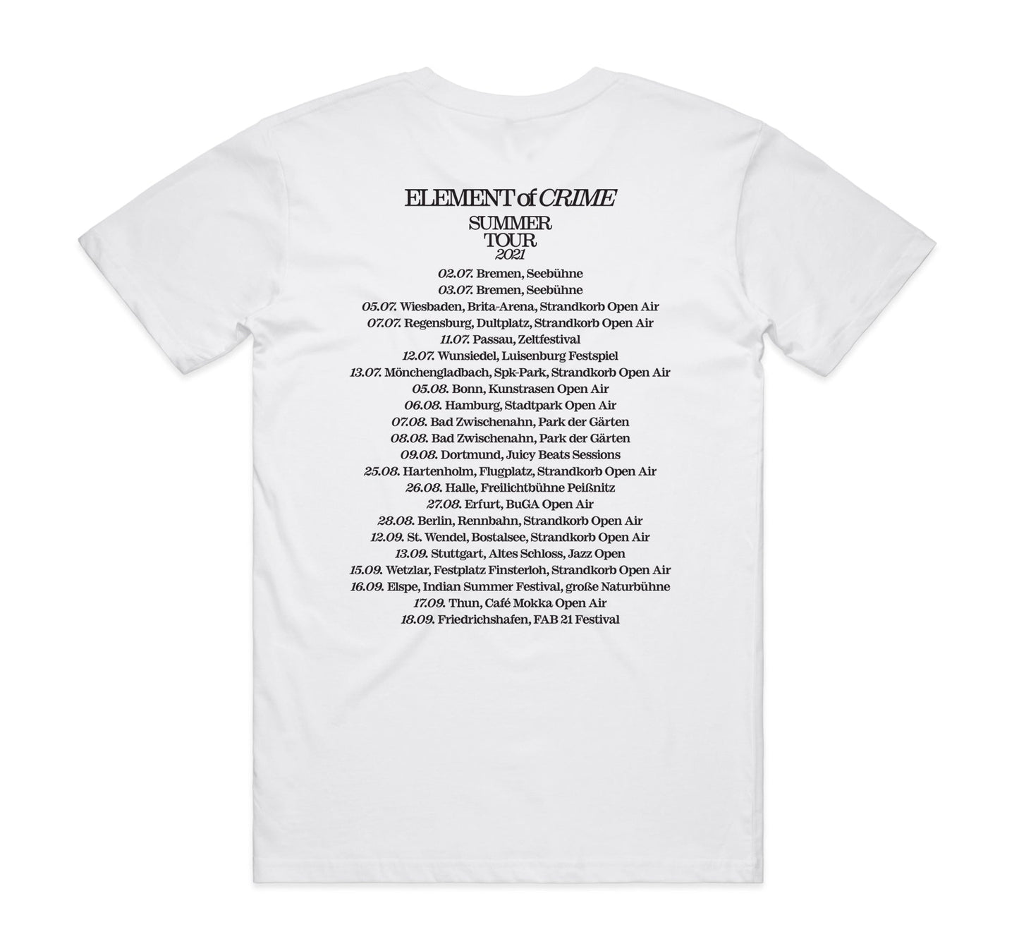 Sommer Tour 2021 T-Shirt weiÃƒÅ¸