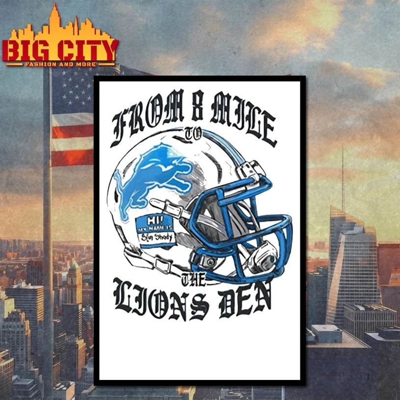 Eminem x Detroit Lions Helmet 2025 shirt