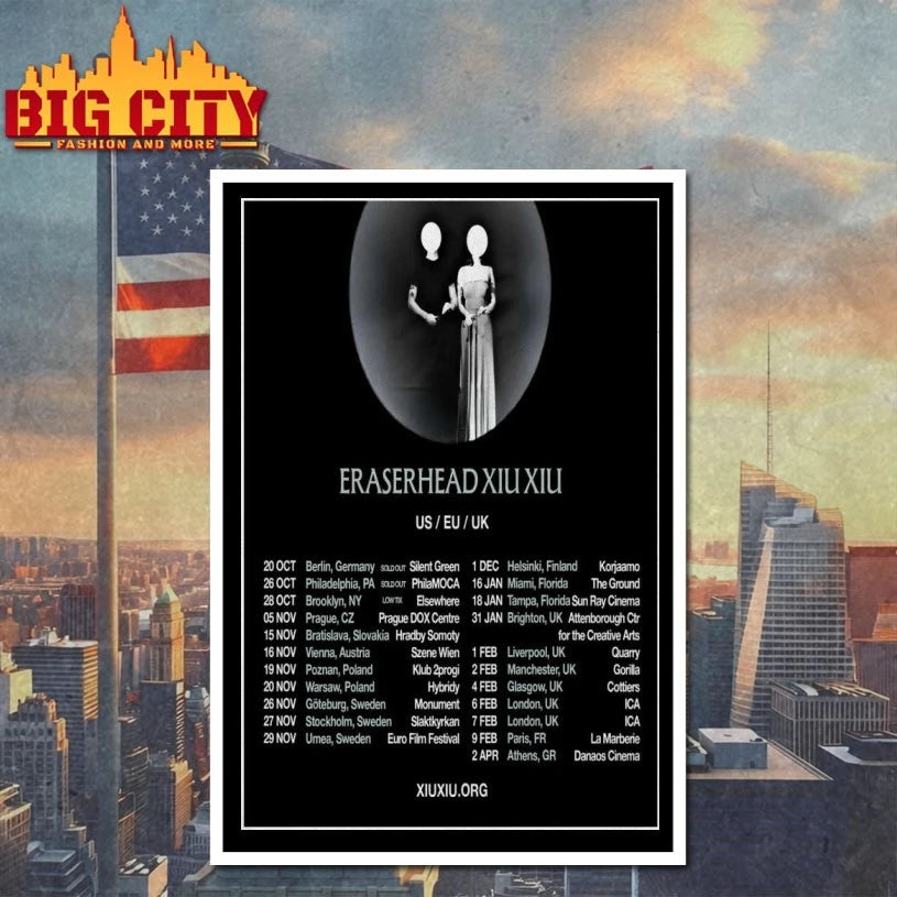 Eraserhead Xiu Xiu US EU UK Tour 2025-2026 Poster Shirt
