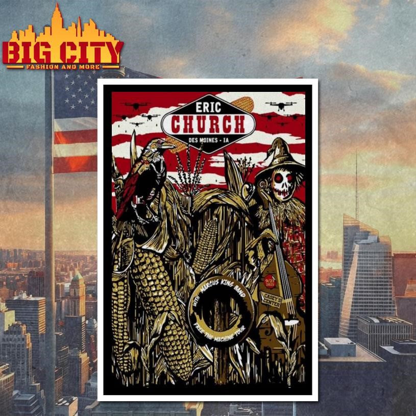 Eric Church Casey’s Center September 27 2025 Limited Poster Shirt