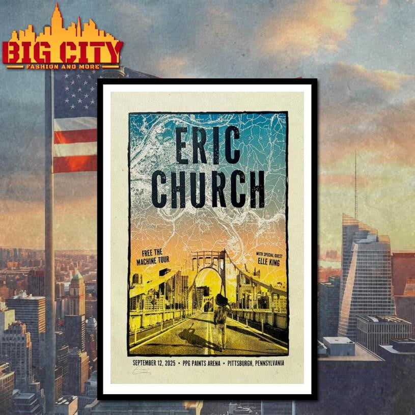 Eric Church Pittsburgh PA 9.12.25 Show Poster shirt