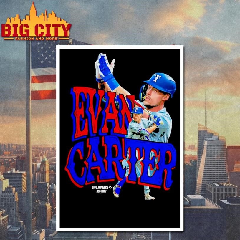 Evan Carter #32 Texas Rangers Jomboy Media Shirt