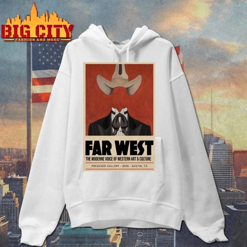 FAR WEST Preacher Gallery Austin TX Poster shirt