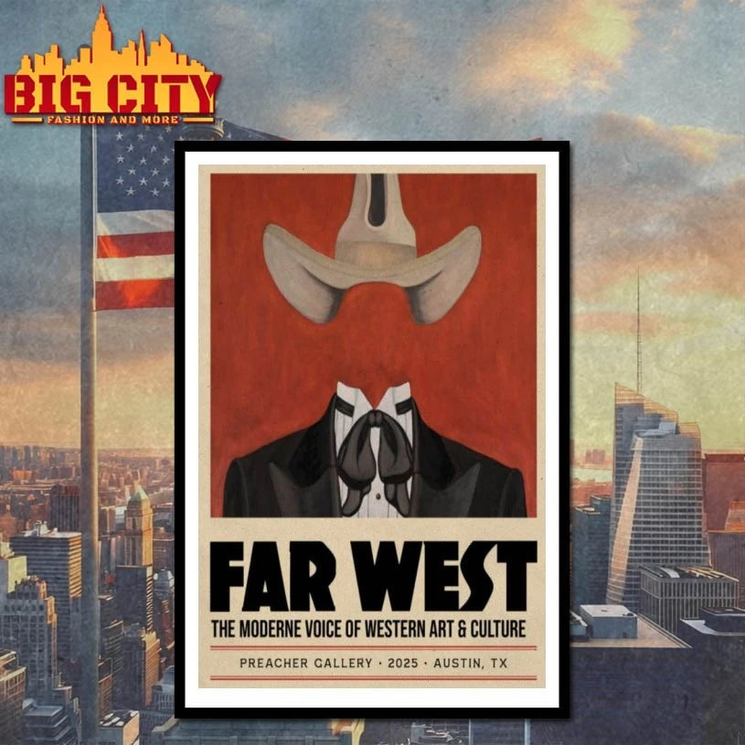 FAR WEST Preacher Gallery Austin TX Poster shirt