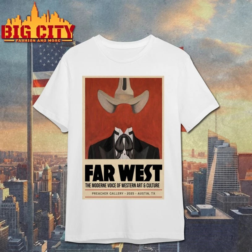 FAR WEST Preacher Gallery Austin TX Poster shirt