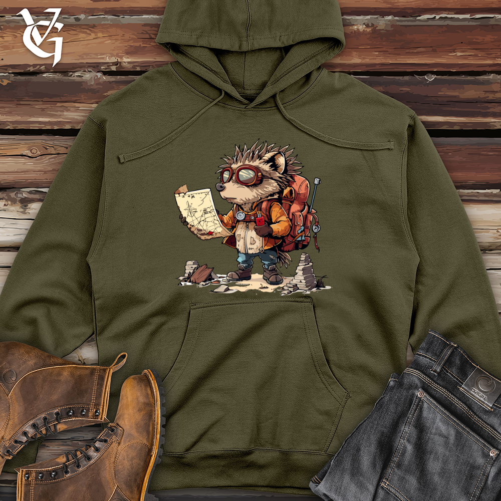 Hedgehog Explorer Quest Midweight Hooded Sweatshirt Style001
