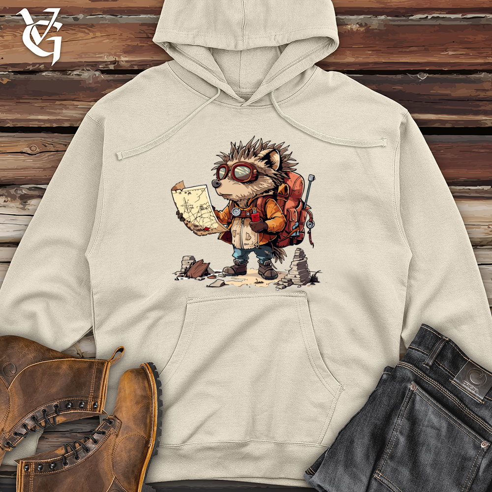 Hedgehog Explorer Quest Midweight Hooded Sweatshirt Style001