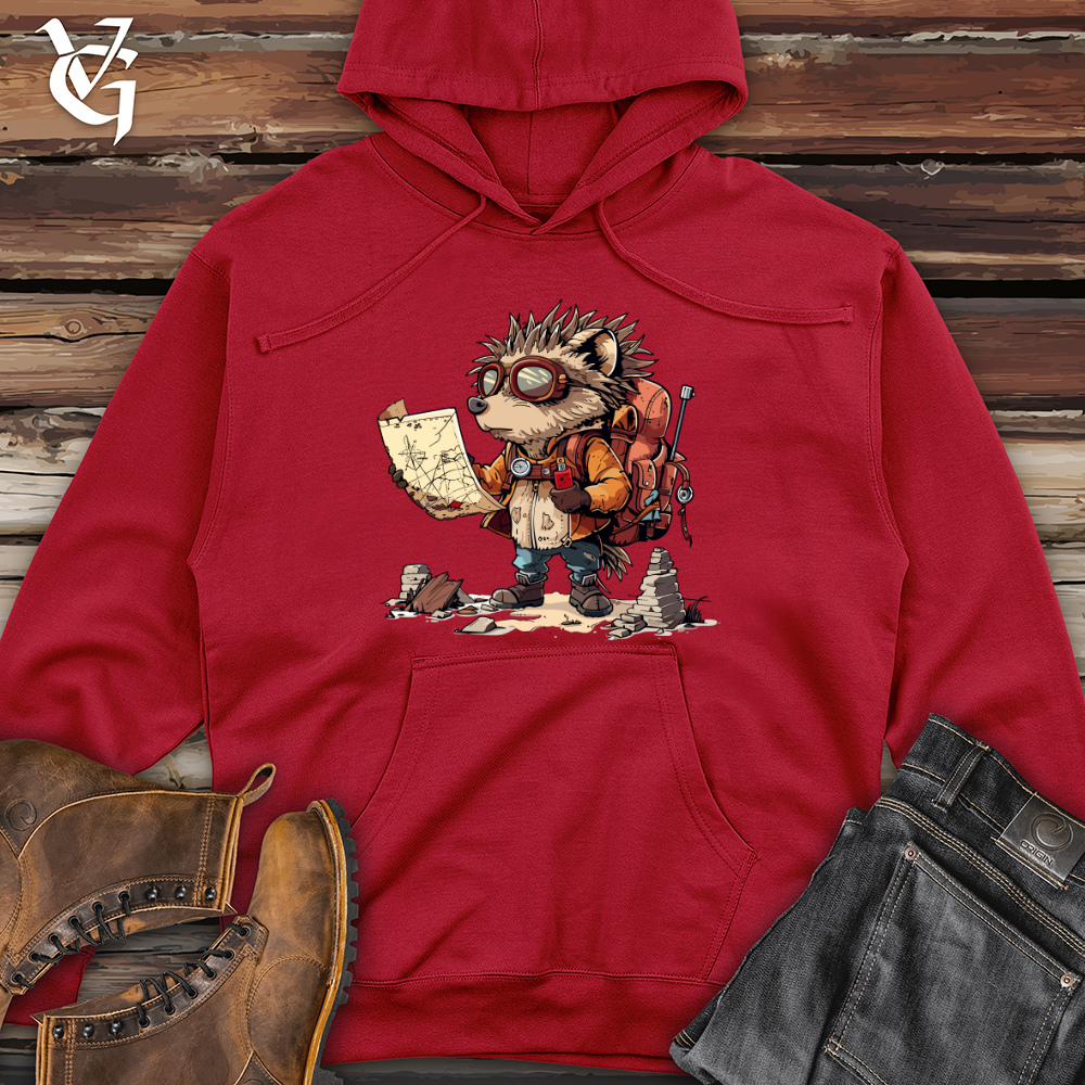 Hedgehog Explorer Quest Midweight Hooded Sweatshirt Style001