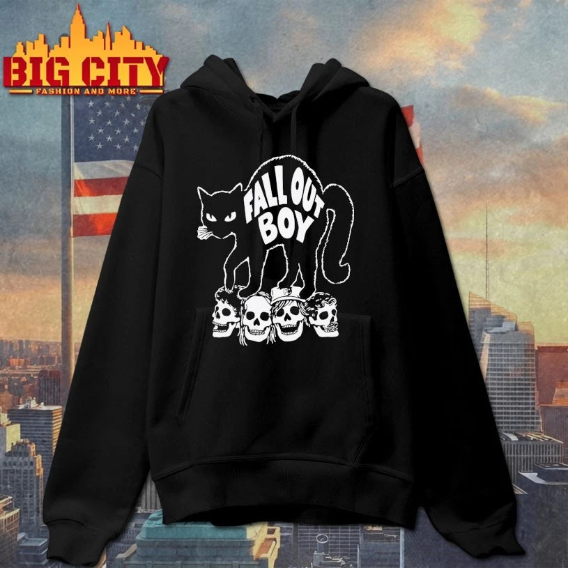 Fall Out Boy Black Cat Skull shirt
