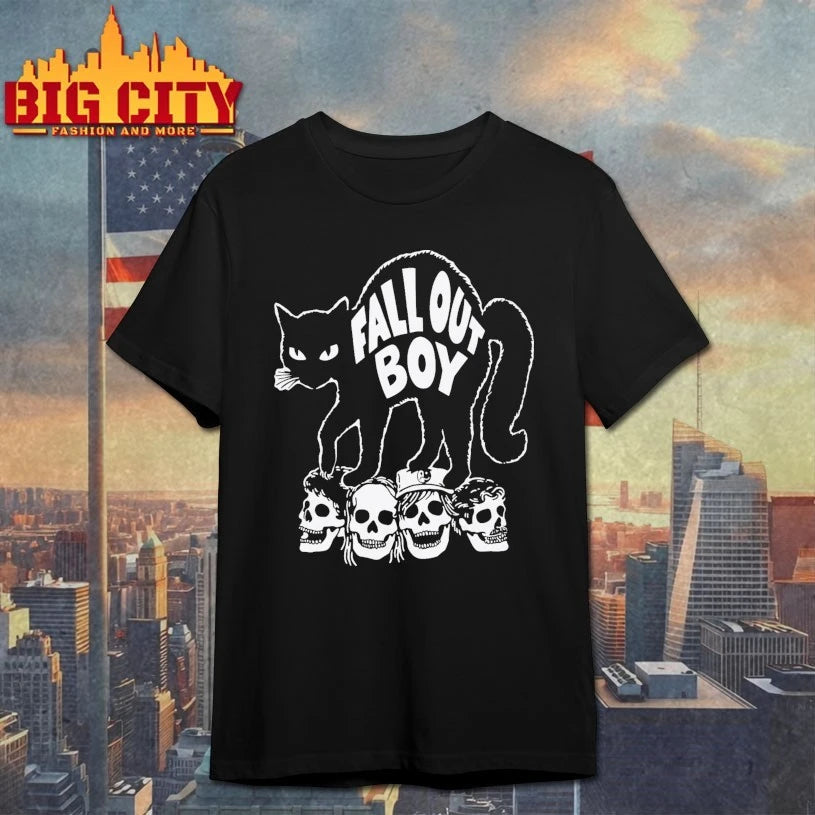 Fall Out Boy Black Cat Skull shirt