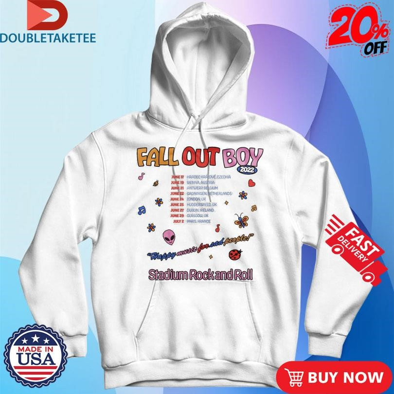 Fall Out Boy Happy Music For Sad People Stadium Rock And Roll Tour 2022 Shirts