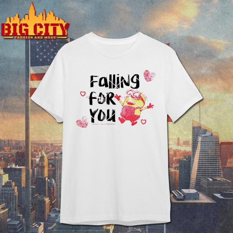 Falling For You Minion Hearts Love Valentine Shirt