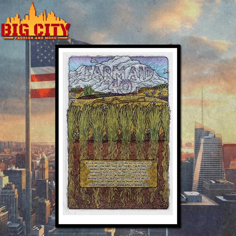 Farm Aid Sept 20 2025 Tour Poster In Minneapolis MN Shirt