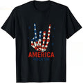 Fashion Designer T-Shirts - Cotton Graphic Tees with Patriotic Rock On Tee - Show Your American Spirit,Crewneck,Casual,Ideal for Everyday Wear, Tropical Men's Gifts
