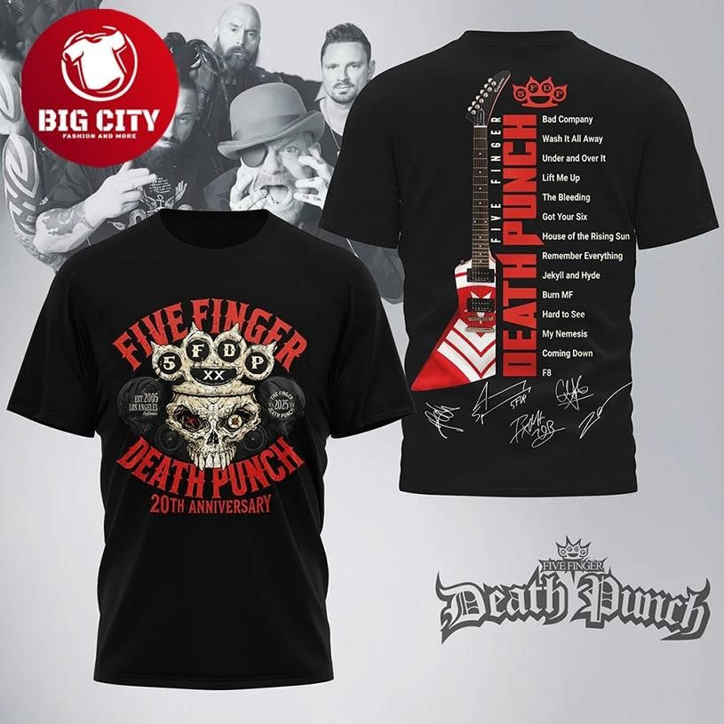 Five Finger Death Punch 20Th Anniversary Two Sided Shirt