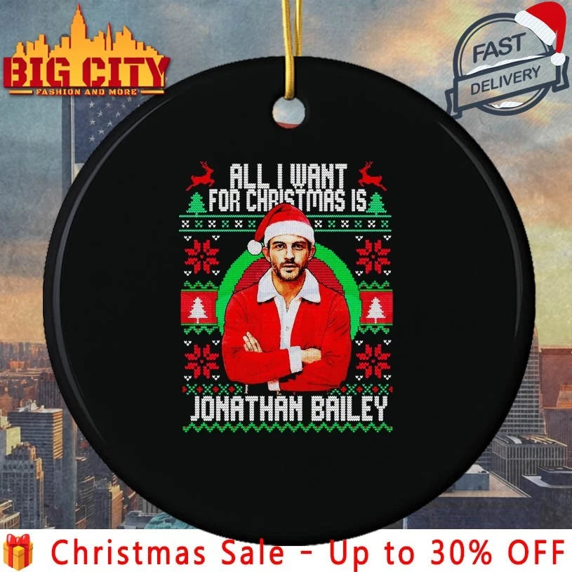 Fiyero All I Want For Christmas Is Jonathan Bailey ugly Christmas shirt