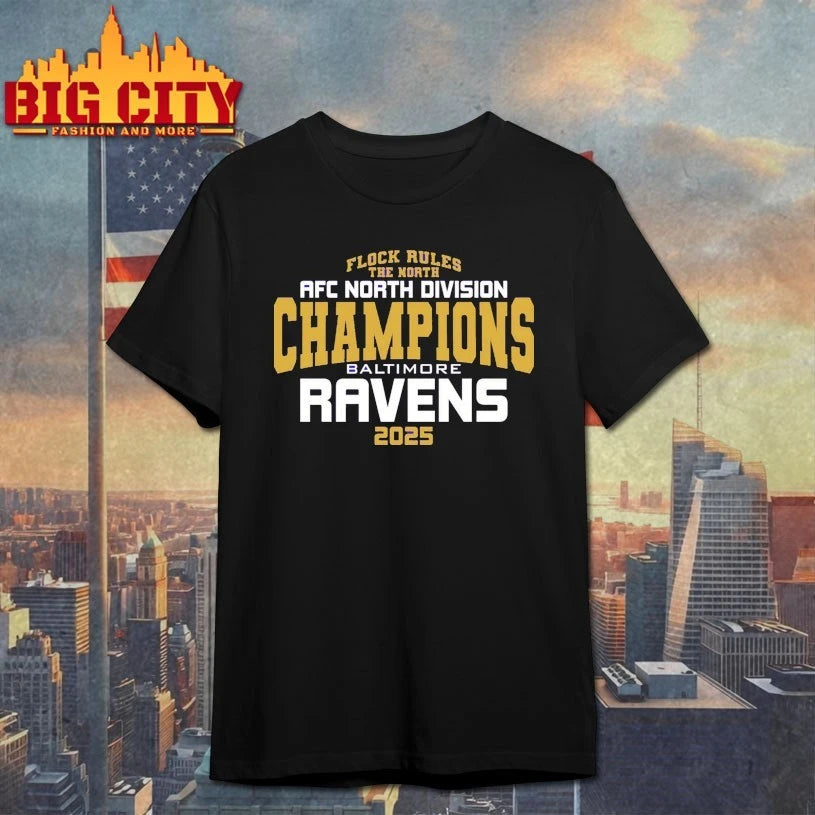 Flock rules the North AFC North Division Champions Baltimore Ravens 2025 shirt