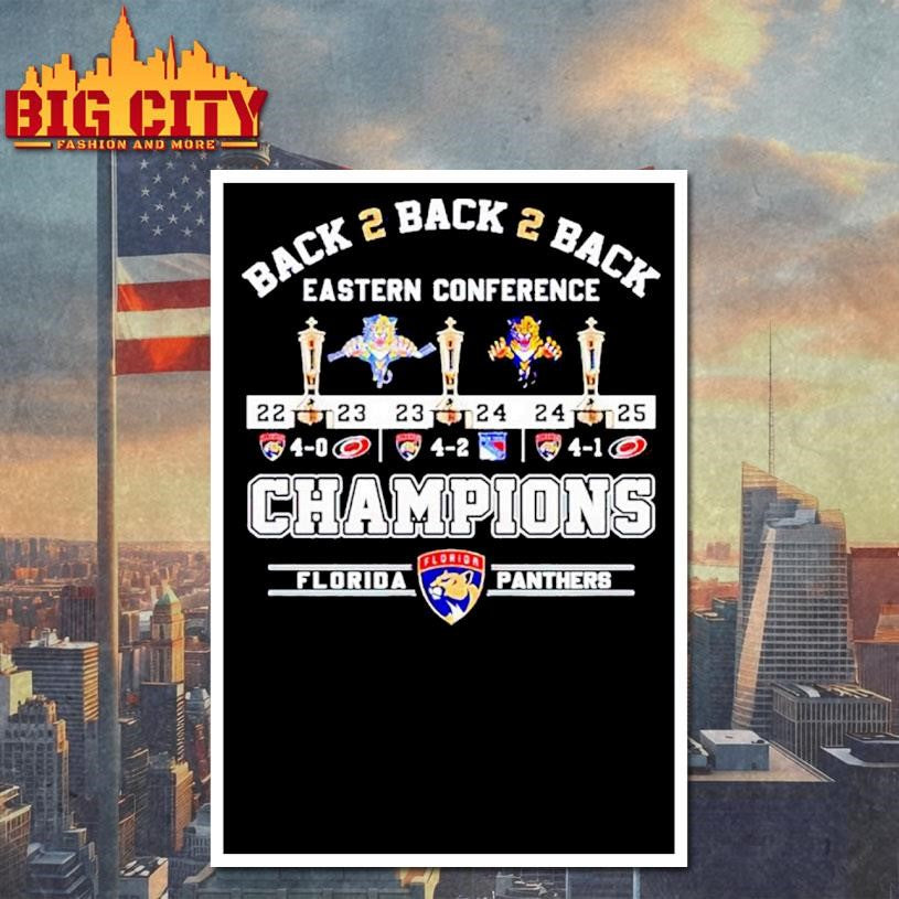 Florida Panthers back to back to back 2025 Eastern Conference Champions Shirt