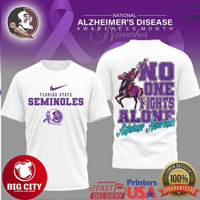 Florida State Seminoles NCAA Alzheimer Awareness November Two Sided Shirt