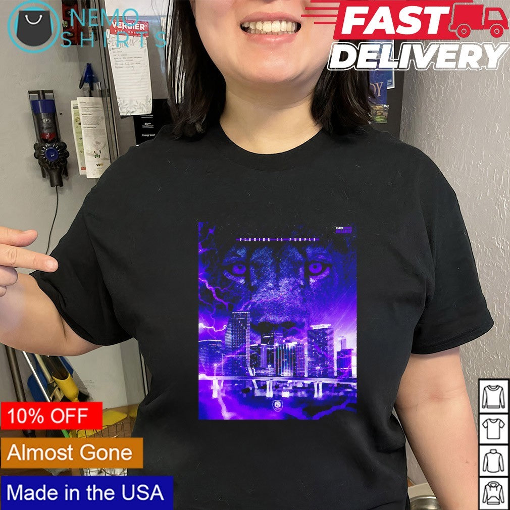 Florida is purple Orlando City SC lion city skyline shirt