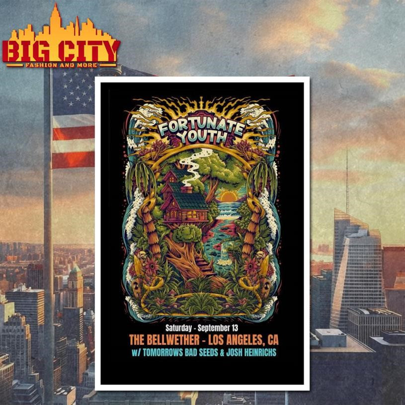 Fortunate Youth Sep 13 2025 The Bellwether in Los Angeles CA Poster shirt