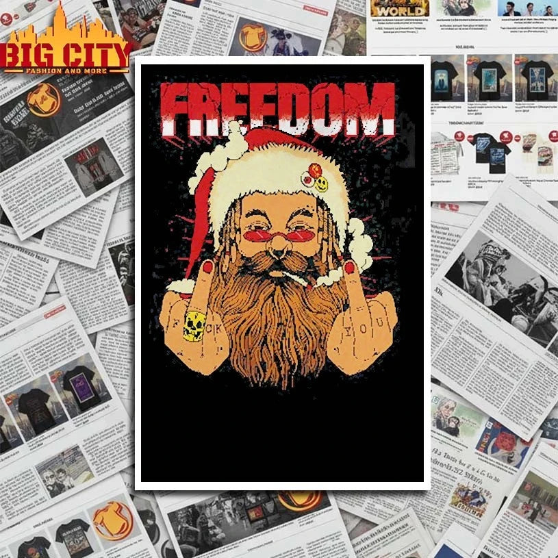 Freedom Defiant Santa Claus Middle Finger Christmas shirt