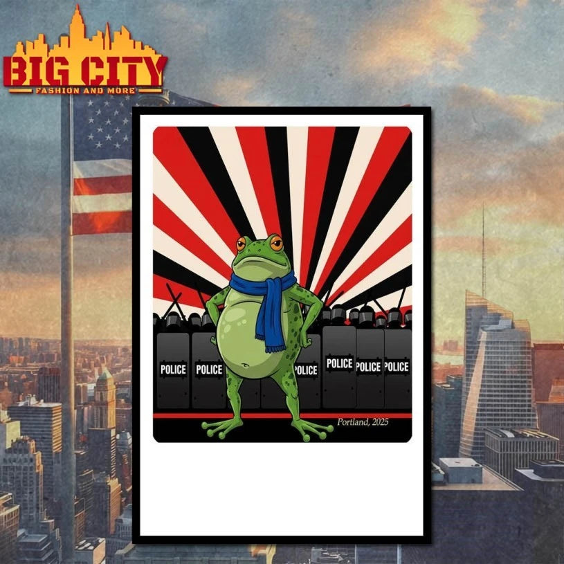 Freedom Frog protest portland Frog Rage Again The Machine Poster Shirt