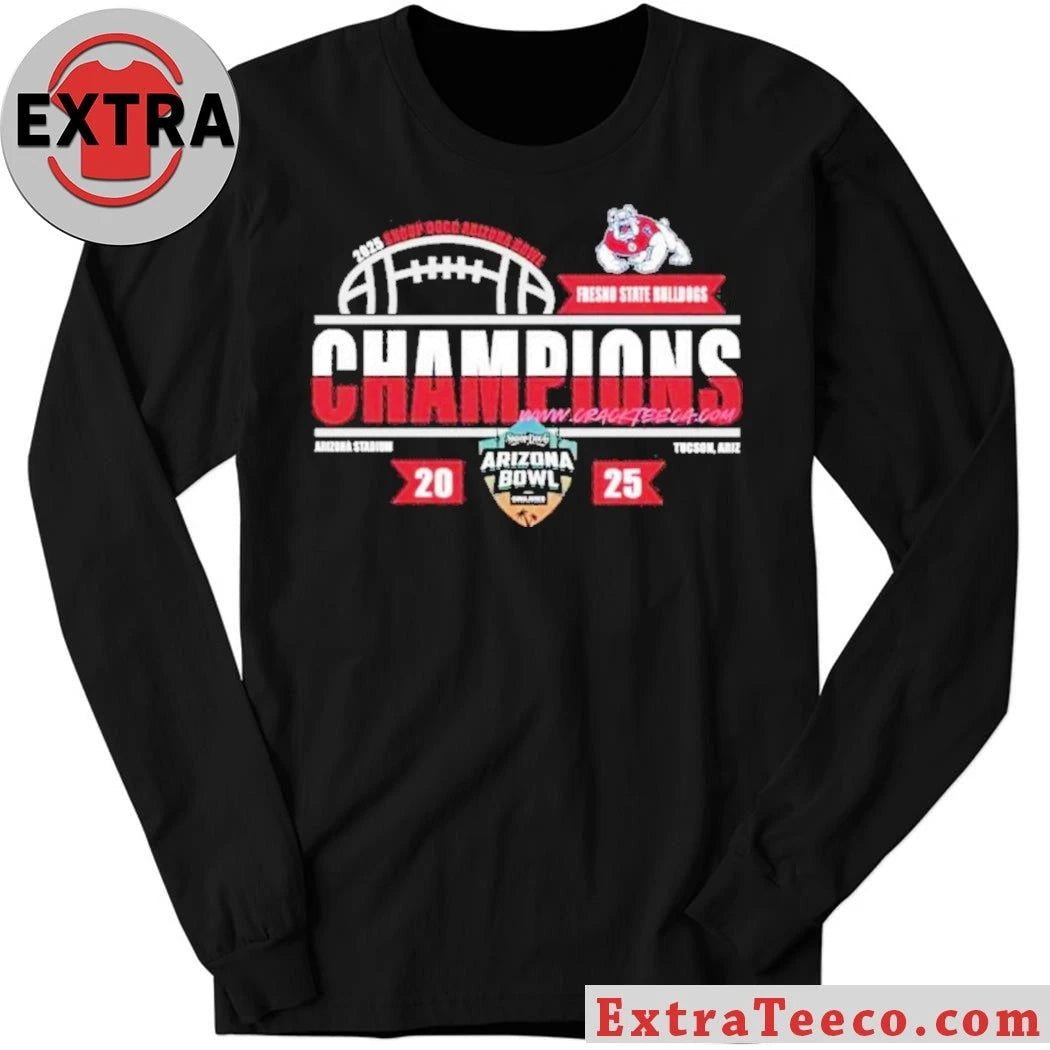 Fresno State Bulldogs Football 2025 Snoop Dogg Arizona Bowl Champions Logo T-Shirt