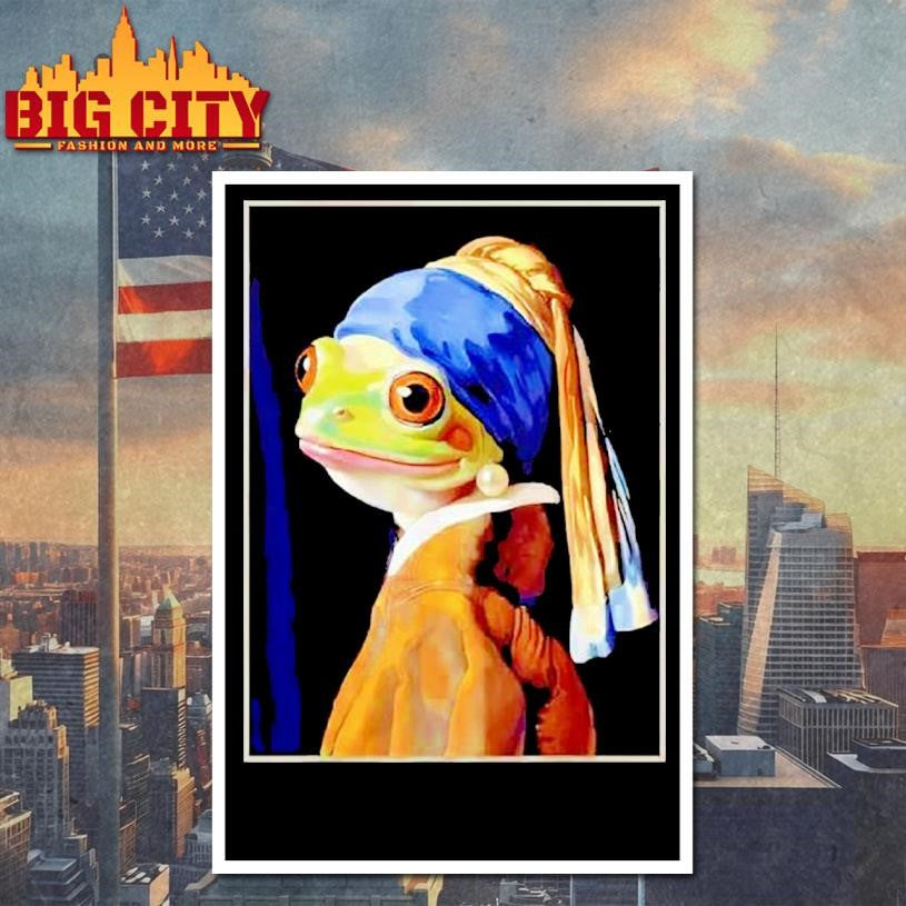 Frog Vermeer’s Girl With A Pearl Earring Parody Meme Shirt