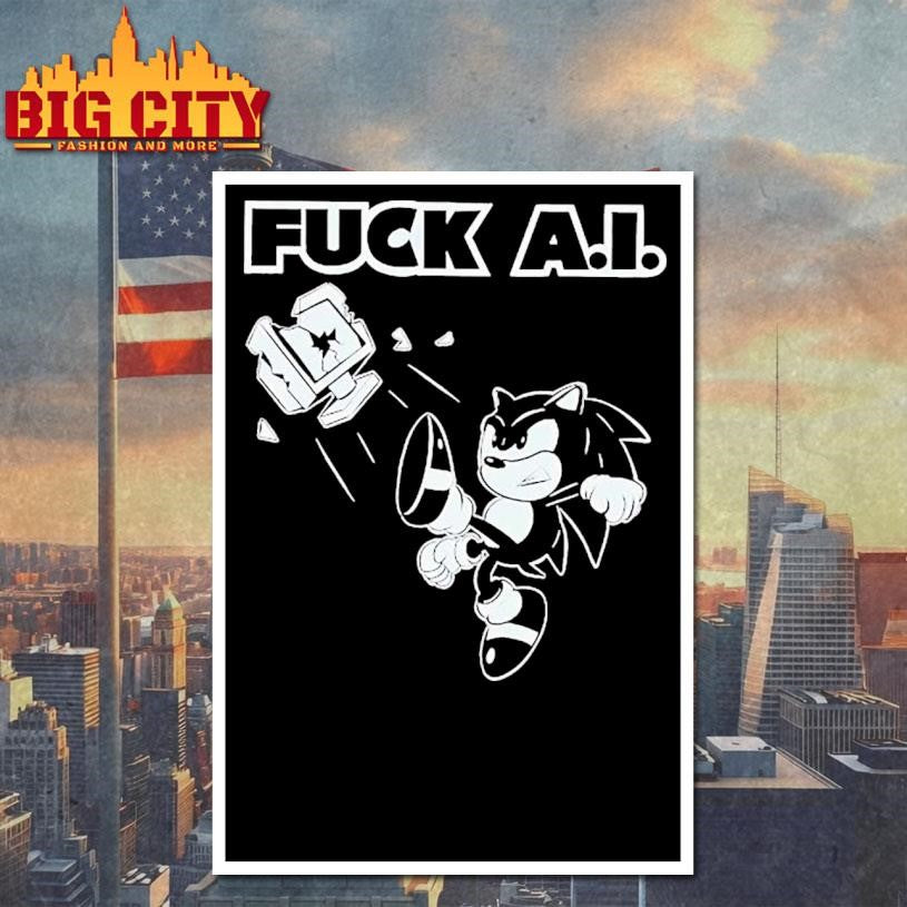 Fuck Ai The Hedgehog Melcom Brown Shirt
