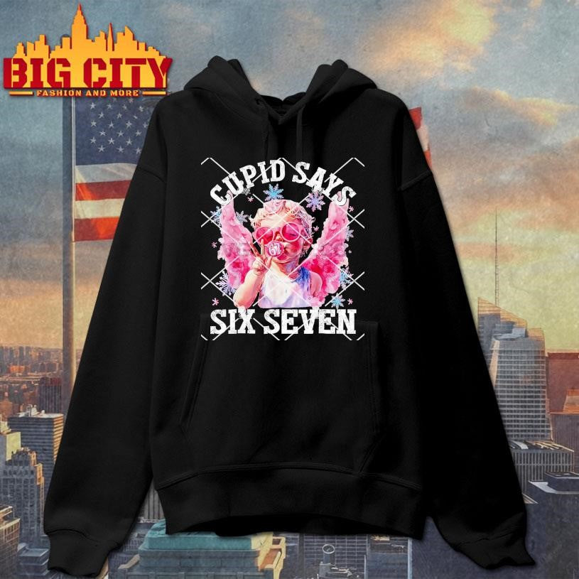 Funny Cupid Says Six Seven Valentine 67 Meme Shirt