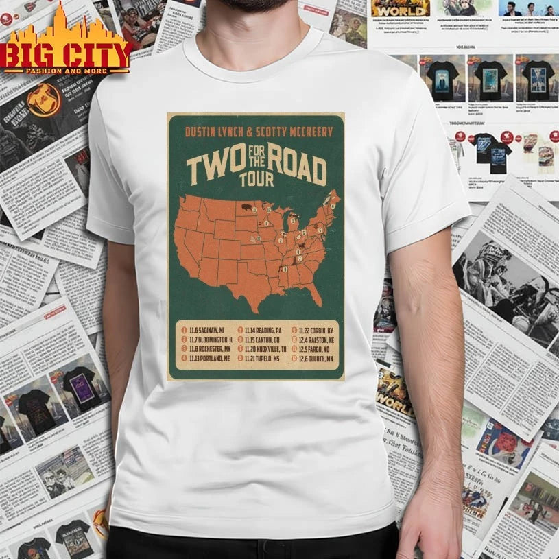 Funny Dustin Lynch &amp; Scotty McCreery Road Tour 2025 Poster Shirts