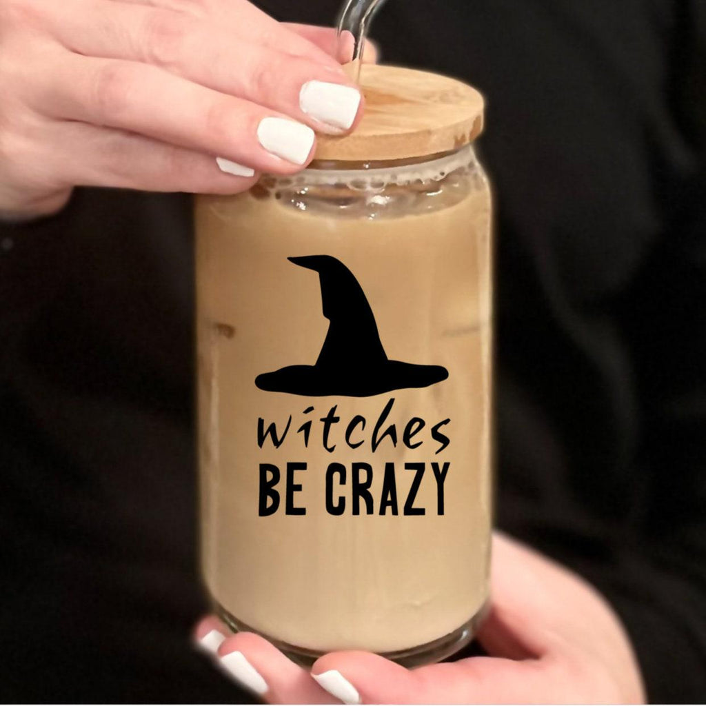 Funny Witch Halloween Snowglobe Iced Coffee Cup