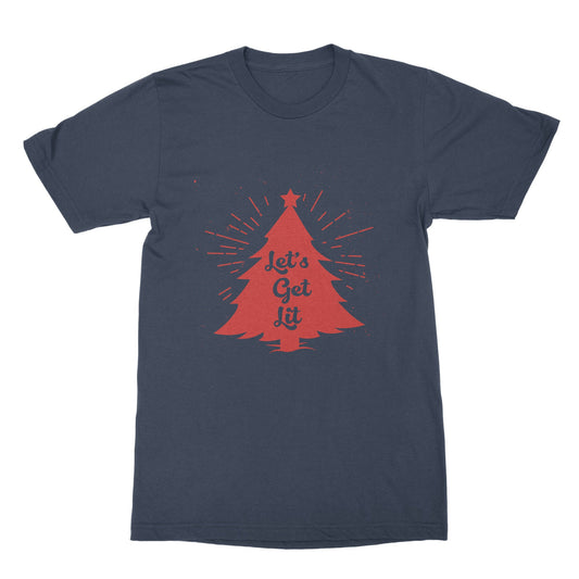 Let's Get Lit Funny Christmas Drinking T-Shirt Lets Get Lit Christmas Shirt