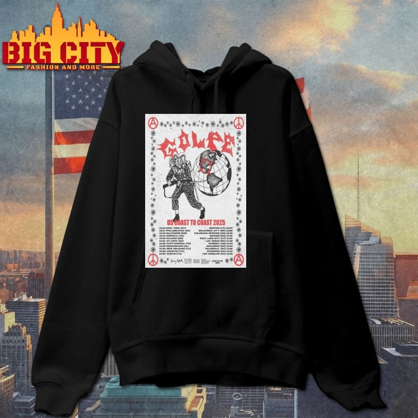 GOLPE Punx US Coast To Coast 2025 Tour Poster Shirts