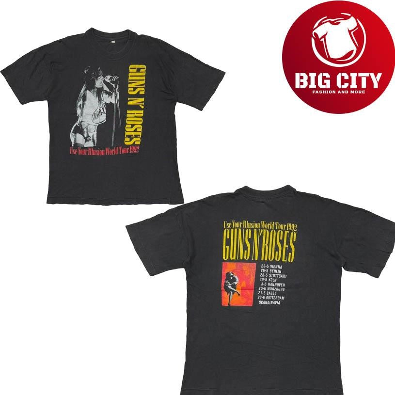 GUNS N’ ROSES AXL ROSE WORLD TOUR 1992 VIENNA LARGE 3344 Two Side Shirt