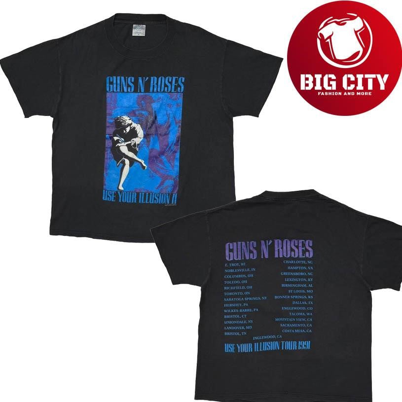 GUNS N’ ROSES USE YOUR ILLUSION 2 BLUE BROCKUM XL 4691 Two Sided Shirt