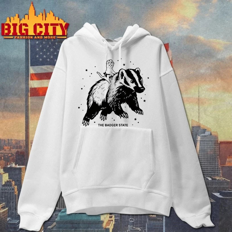 Gary riding badger state shirt