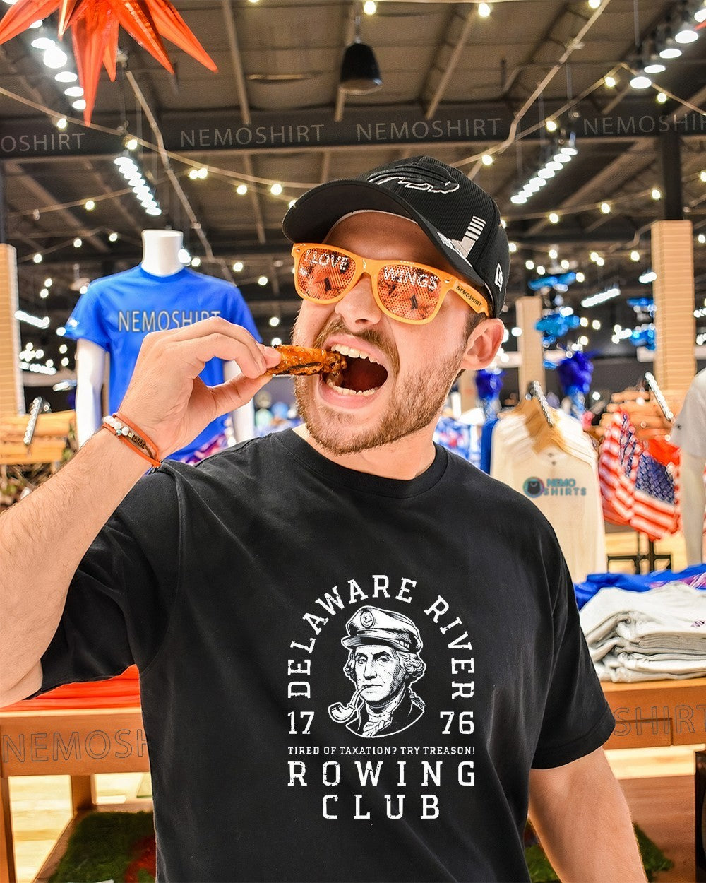 George Washington delaware river rowing club 1776 shirt