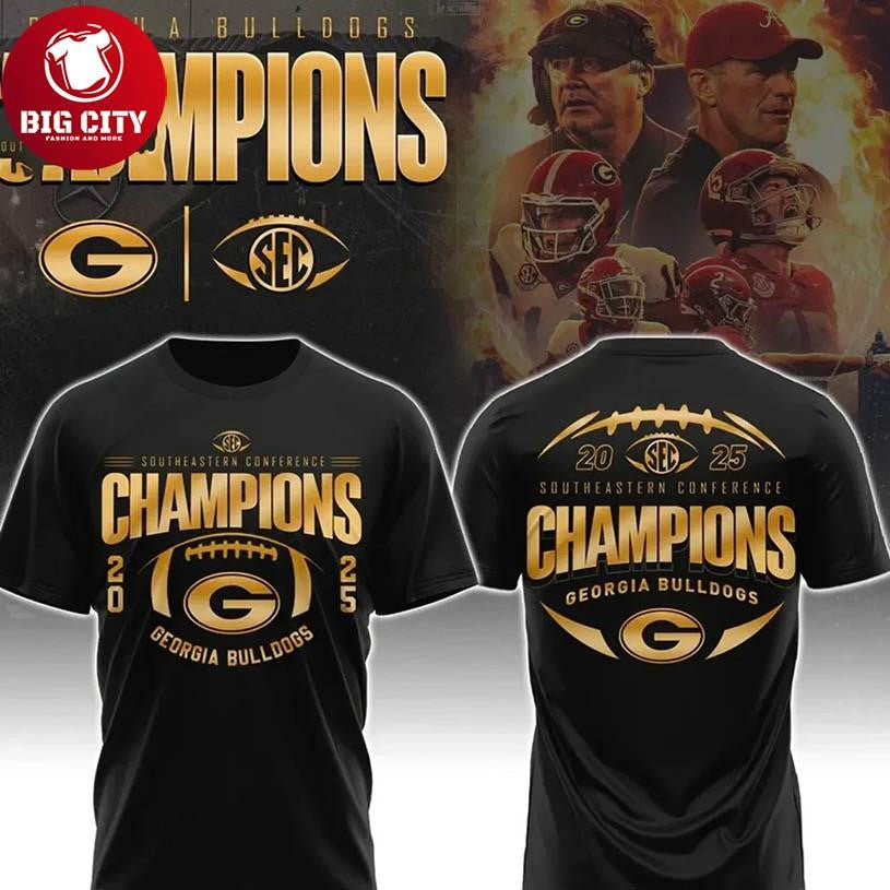 Georgia Bulldogs 2025 SEC Conference Champions Two Sided Shirt