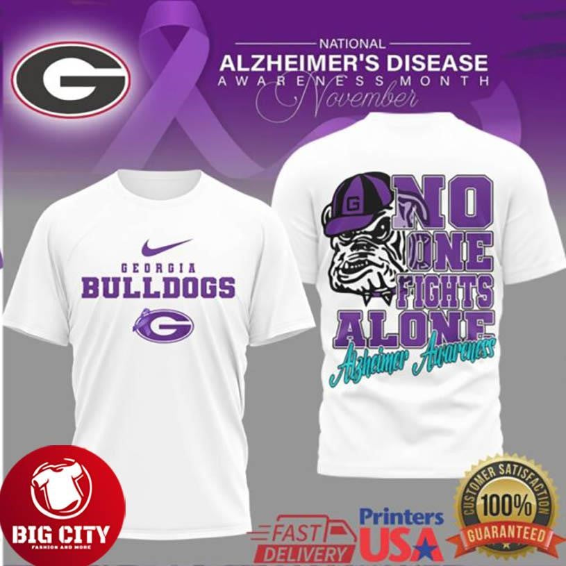 Georgia Bulldogs NCAA Alzheimer Awareness November Two Sided Shirt