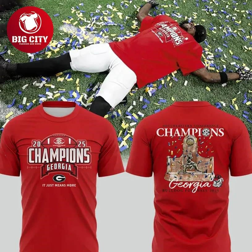 Georgia Bulldogs SEC Football Champions 2025 Two Sided Shirt