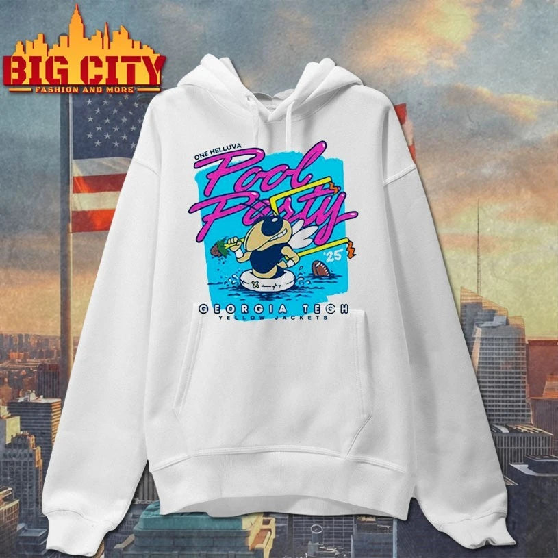 Georgia Tech Yellow Jackets One Helluva Pool Party 2025 Mascot Shirt