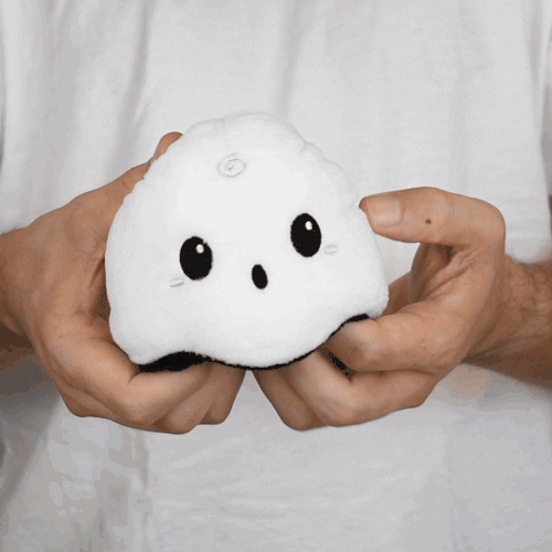 TeeTurtle Reversible Ghost Plushie (Black Glow + White)